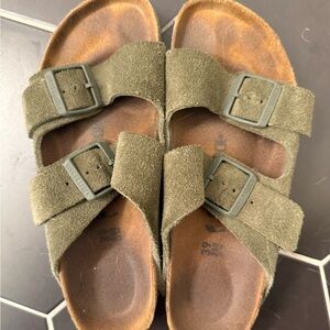 Birkenstock Olive Green Suede Arizona
